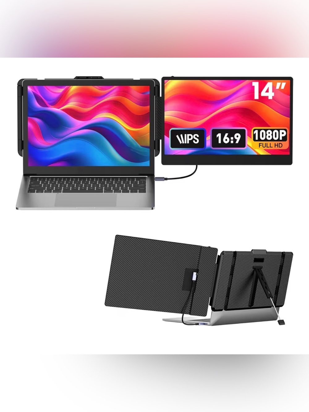 Laptop Screen Extender 14-inch, 1080P FHD Portable Monitor